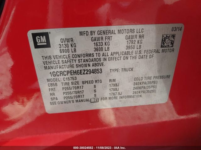 1GCRCPEH6EZ294853 Chevrolet Silverado 1500 Work Truck 1wt
