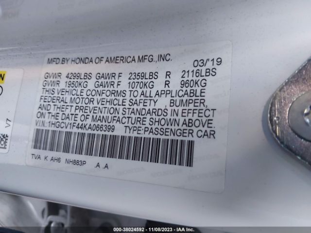 1HGCV1F44KA066399 Honda Accord Sedan Ex 1.5t
