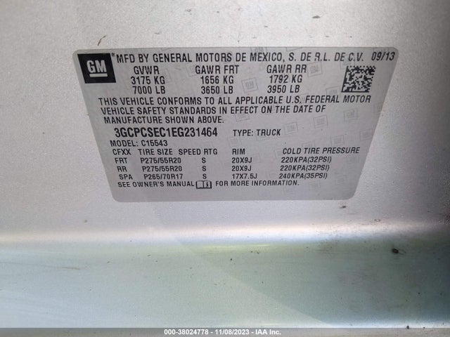 Chevrolet Silverado 1500 1lz 2014 3GCPCSEC1EG231464 Image 9