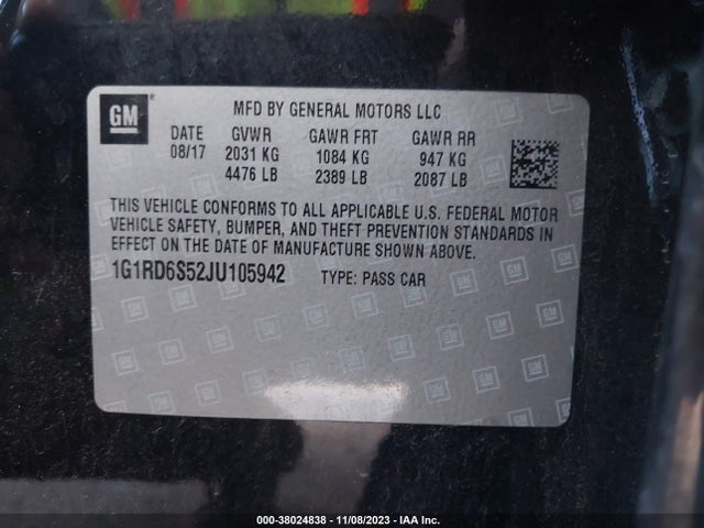 Chevrolet Volt Premier 2018 1G1RD6S52JU105942 Image 9