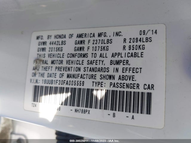19UUB1F30FA005559 Acura TLX