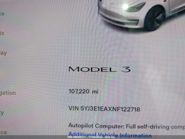 2022 TESLA MODEL 3 5YJ3E1EAXNF122718 Photo 6