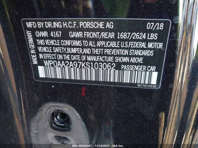 2019 PORSCHE 911 WP0AA2A97KS103062 Photo 8