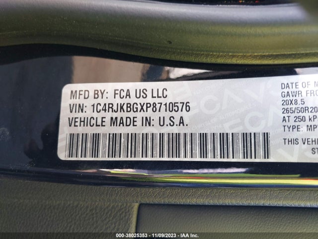 2023 JEEP GRAND CHEROKEE L LIMITED VIN: 1C4RJKBGXP8710576