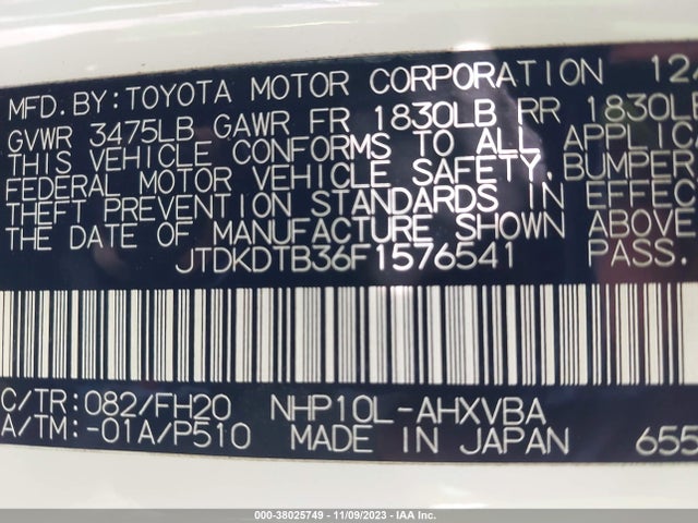 Toyota Prius C One 2015 JTDKDTB36F1576541 Image 9