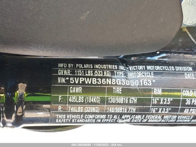 2016 VICTORY MOTORCYCLES HIGH-BALL 5VPWB36N8G3050163 Photo 9