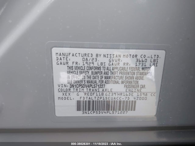 Nissan Kicks Sr Xtronic Cvt 2023 3N1CP5DV4PL571227 Image 9