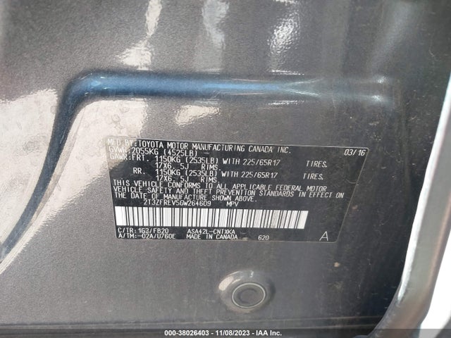 Toyota 2ar-fe 2016 2T3ZFREV5GW264609 Image 23