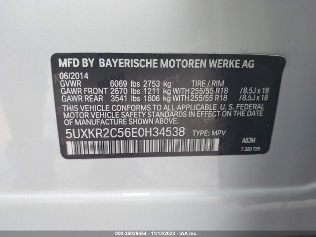 BMW X5 Sdrive35i 2014 5UXKR2C56E0H34538 Image 9