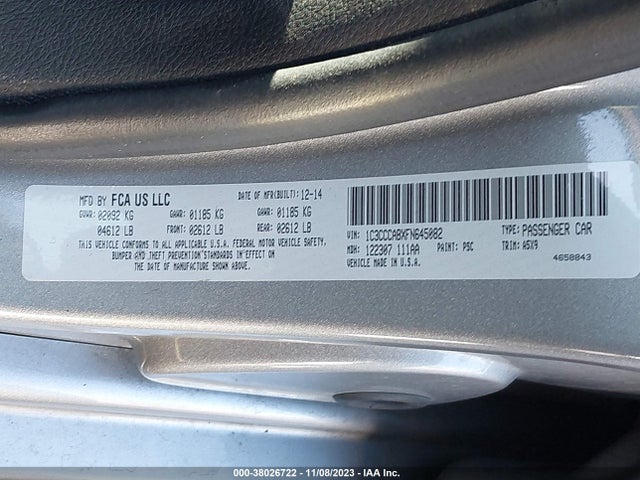 Chrysler 200 Limited 2015 1C3CCCABXFN645082 Image 9