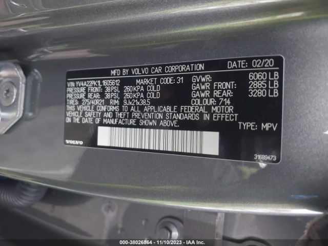2020 VOLVO XC90 YV4A22PK1L1605612 Photo 8