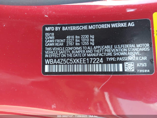 BMW 440I 2019 WBA4Z5C5XKEE17224 Image 9