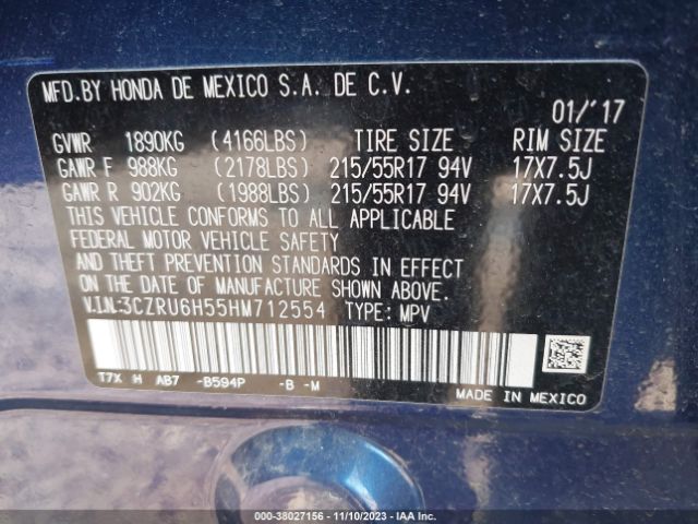 3CZRU6H55HM712554 Honda HR-V EX
