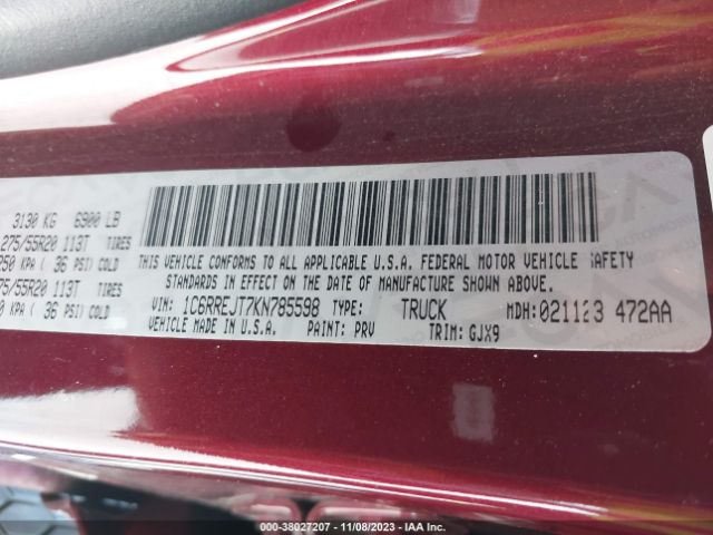 2019 RAM 1500 1C6RREJT7KN785598 Photo 8