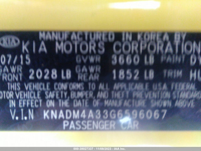 KIA RIO LX 2016 KNADM4A33G6596067 Image 9