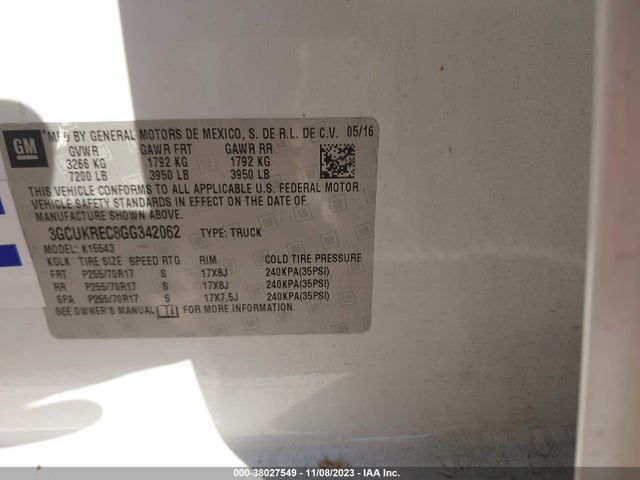 Chevrolet Silverado 1500 1lt 2016 3GCUKREC8GG342062 Image 9