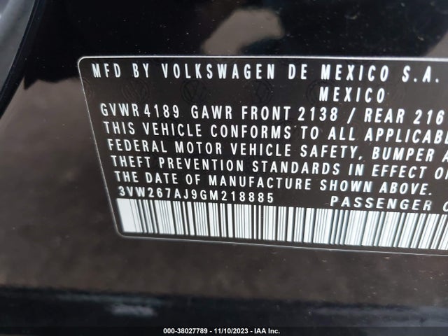 3VW267AJ9GM218885 Volkswagen Jetta Sedan 1.4t S