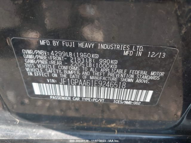 JF1GPAA61E9246518 Subaru Impreza 2.0i