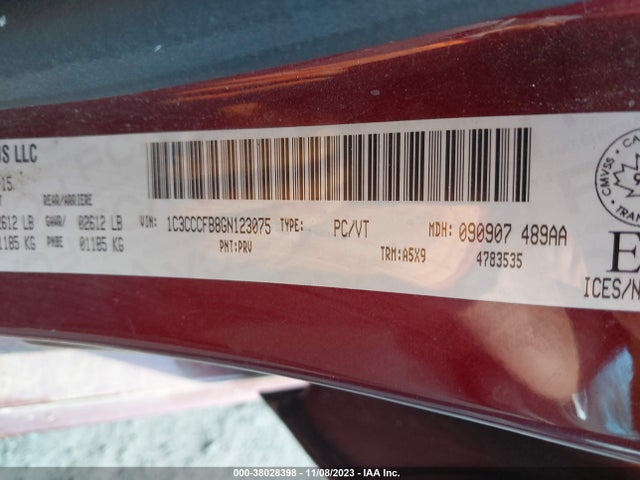 Chrysler 200 LX 2016 1C3CCCFB8GN123075 Image 9