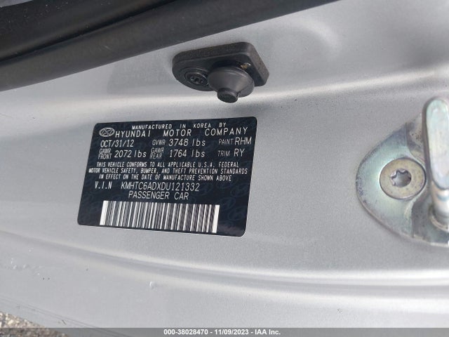 2013 HYUNDAI VELOSTER BASE W/BLACK VIN: KMHTC6ADXDU121332