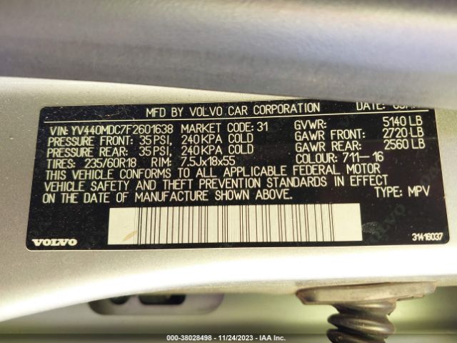 2015 VOLVO XC60 YV440MDC7F2601638 Photo 8