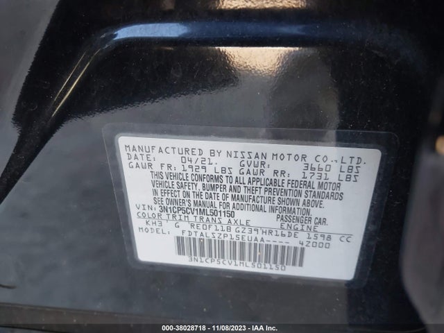 Nissan Kicks Sv Xtronic Cvt 2021 3N1CP5CV1ML501150 Image 9