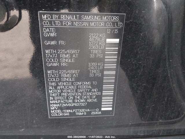 Nissan ROGUE S 2016 KNMAT2MV6GP637327 Image 9