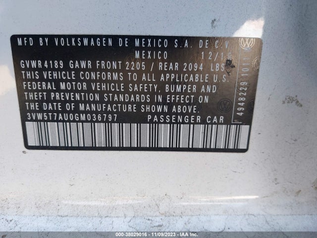 3VW5T7AU0GM036797 Volkswagen Golf Gti S 4-door