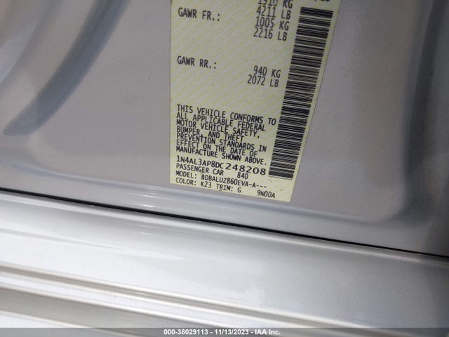 2013 NISSAN ALTIMA 2.5 SV VIN: 1N4AL3AP8DC248208