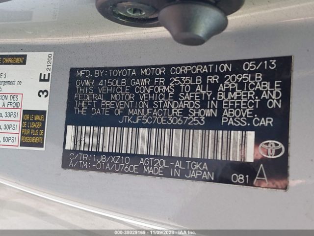 JTKJF5C70E3067253 Scion Tc 10 Series