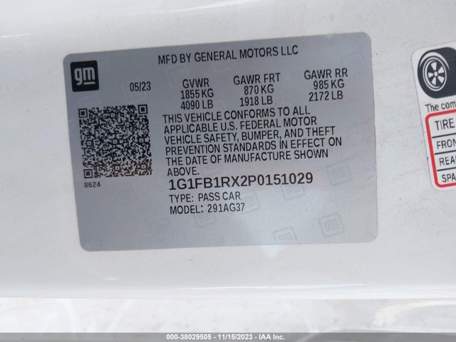 Chevrolet Camaro Rwd  1lt 2023 1G1FB1RX2P0151029 Image 9