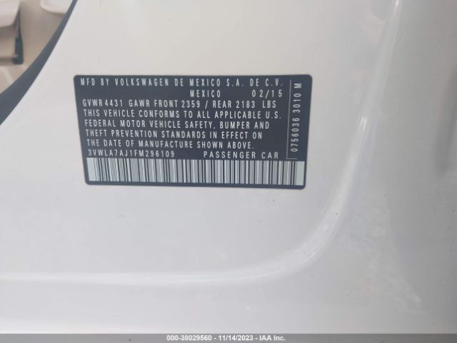 3VWLA7AJ1FM296109 Volkswagen Jetta 2.0l Tdi Se