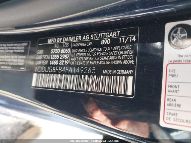2015 MERCEDES-BENZ S 550 WDDUG8FB4FA149265 Photo 8