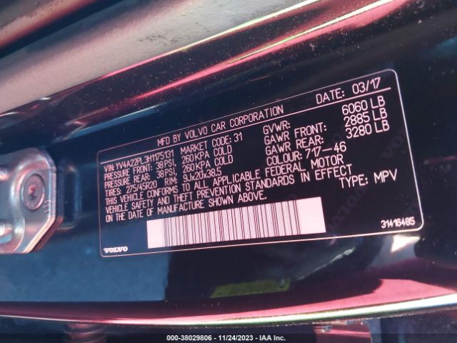 YV4A22PL3H1175131 Volvo Xc90 T6 Inscription