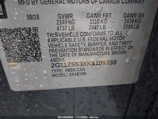 Chevrolet IMPALA LT 2019 2G11Z5S3XK9109338 Image 9