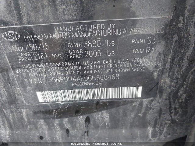 Hyundai ELANTRA SE 2016 5NPDH4AE0GH668468 Image 9