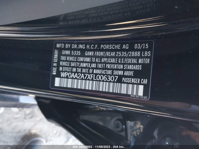 2015 PORSCHE PANAMERA WP0AA2A7XFL006307 Photo 8