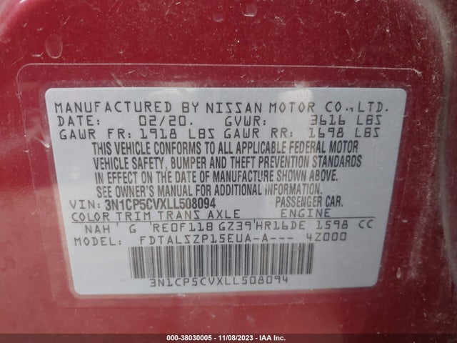 Nissan Kicks Sv Xtronic Cvt 2020 3N1CP5CVXLL508094 Image 9