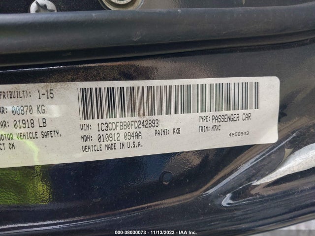 Dodge DART SXT 2015 1C3CDFBB0FD242893 Image 9