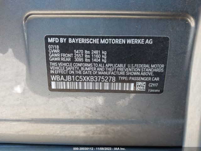WBAJB1C5XKB375278 BMW 530e Xdrive Iperformance
