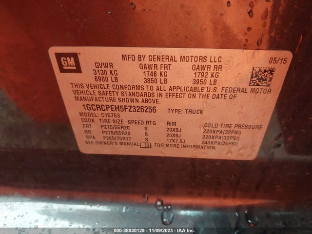2015 CHEVROLET SILVERADO 1500 LS VIN: 1GCRCPEH5FZ326256