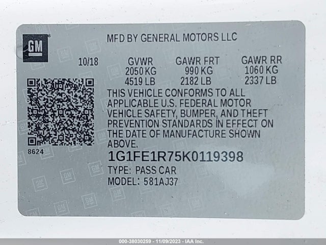 Chevrolet Camaro 1ss 2019 1G1FE1R75K0119398 Image 9
