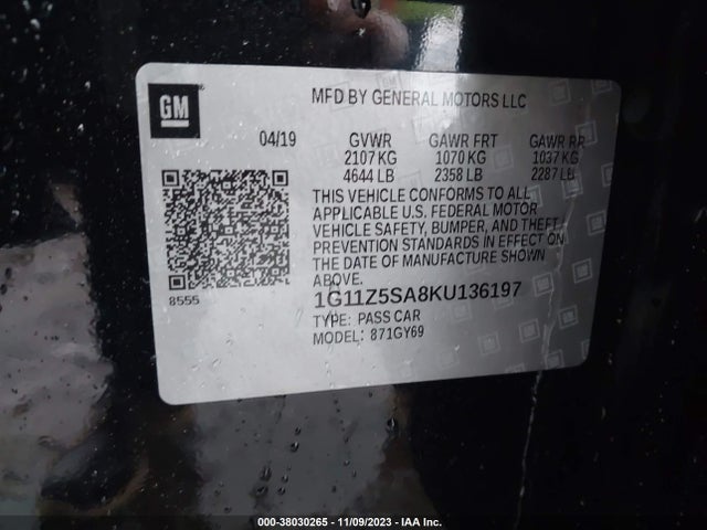 Chevrolet IMPALA LT 2019 1G11Z5SA8KU136197 Image 9