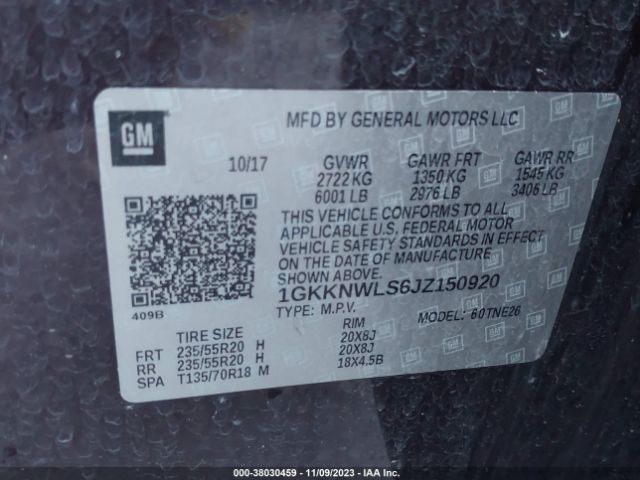 1GKKNWLS6JZ150920 GMC Acadia Slt-2