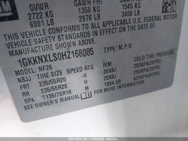 GMC Acadia Denali 2017 1GKKNXLS0HZ168085 Image 9