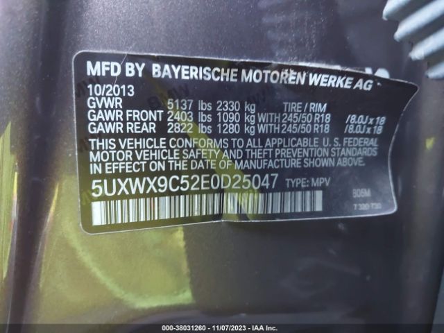 2014 BMW X3 5UXWX9C52E0D25047 Photo 8