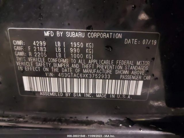 4S3GTAC6XK3752933 Subaru Impreza 2.0i Premium