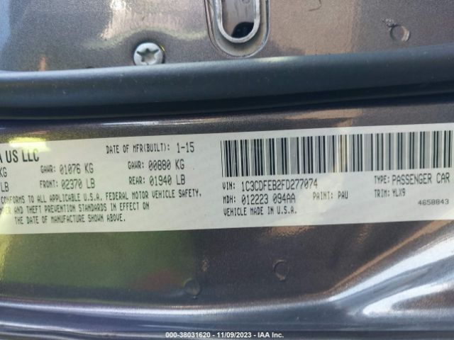 1C3CDFEB2FD277074 Dodge DART GT