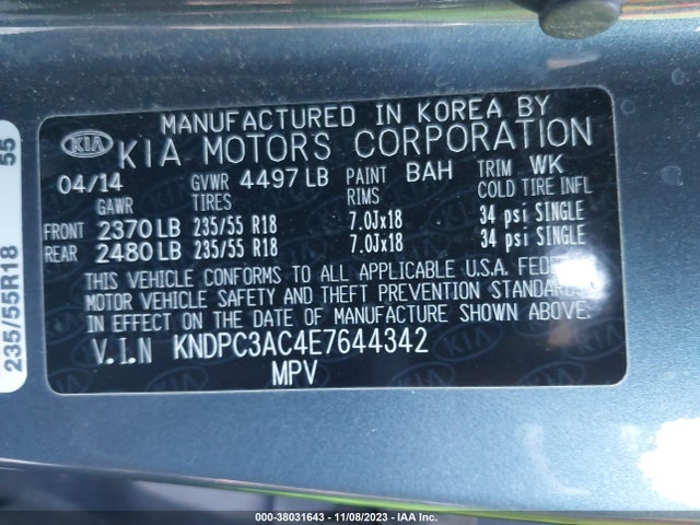 KIA Sportage Ex 2014 KNDPC3AC4E7644342 Image 9