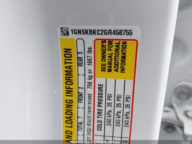 Chevrolet Tahoe Lt 2016 1GNSKBKC2GR458755 Image 9